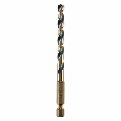 DEWALT Hex Shank Drill Bit: 15/64", 135° Split Point, Black & Gold HSS - Dewalt Impact Ready Drill Bits