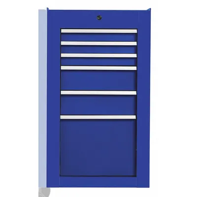 PROTO Side Cabinet: Blue, 6 Drawers, Keyed, 19 in W x 25 1/4 in D x 34 in H, Blue / Gloss - Heavy-Duty Side Cabinets