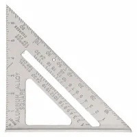 WESTWARD Rafter Angle Square: 7 in Square Size, Aluminum, Powder, 1/8 in, 1/8 in, SAE, Aluminum