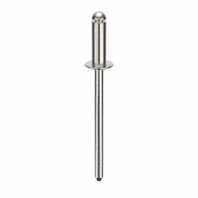 POP AVDEL Domed-Head Blind Rivet, 0.122" dia, 1.471" L, Open End, 500 PK - Domed-Head Blind Rivets