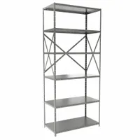 HALLOWELL Metal Shelving: Standalone, Medium-Duty, 36 in x 18 in, 84 in Overall Ht, 6 Shelves (MPN F4511-18HG)