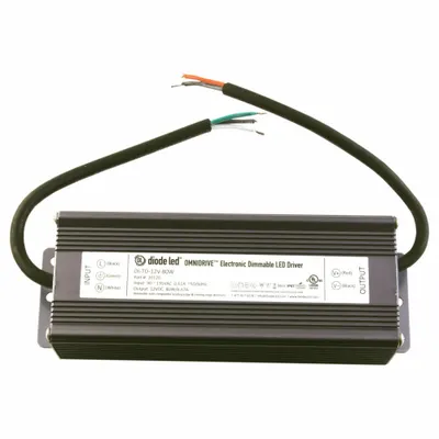 LED Driver: 96 W Power Output, 120V AC, 24V DC, 7 7/8 in Lg, Wet Location Rated - Tape & Linear Light Power Supplies