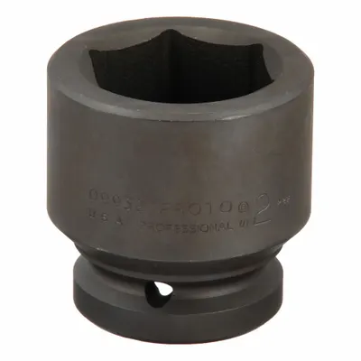 PROTO Impact Socket: SAE, 2 in Socket Size, 6-Point, Std, 3 17/32 in Overall Lg - #5 Spline Drive SAE Impact Sockets