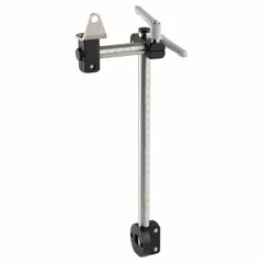 Sensor mounting kit with two stainless steel tubes (300 mm and 100 mm lengths) featuring scales. Includes a sensor bracket with an M8 hole. Used for positioning sensors in industrial automation and machine guarding applications.