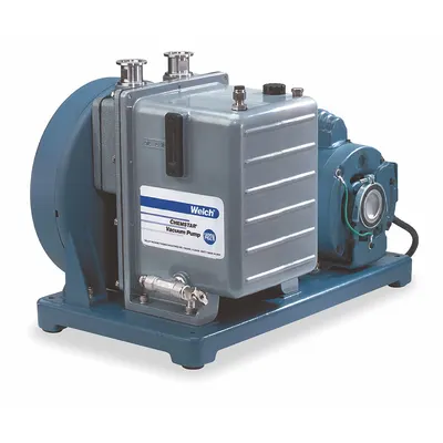WELCH Vacuum Pump: 0.5 hp, 1 Phase, 115/230V AC, 5.6 cfm Free Air Displacement - Corrosive Environment Rotary Vane Vacuum Pumps