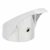This joystick handle is made of cast metal with a chrome finish. It is designed for use with hot and cold water temperature control. The handle includes a mounting screw. Suitable for replacement or upgrade in compatible faucets