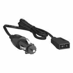 This 12V DC vehicle charger cord connects to a standard cigarette lighter outlet for powering flashlights from an automotive electrical system. It is supplied as a cord only, enabling in-vehicle charging for compatible devices.