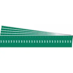 Green adhesive pipe markers with white 'Vent' legend, designed for pipes with an outside diameter of 3/4 inch or smaller. Each pack contains 28 markers without directional arrows, supplied in a 5-pack quantity. Used to identify vent pipes in industrial and commercial piping systems.