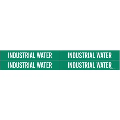 BRADY Pipe Marker: Industrial Water, Green, White, Fits 3/4 to 2 3/8 in Pipe O.D. - Industrial Water Adhesive Pipe Markers