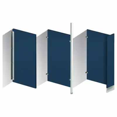 ASI GLOBAL PARTITIONS Urinal Screen, Blue, 48 in H x 24 in W x 1 in Thick - Urinal Screens