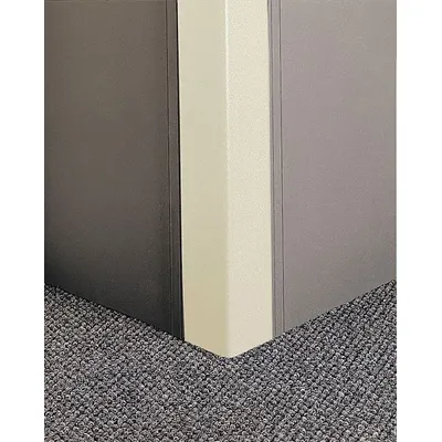 PAWLING Corner Guard: Corner Guard System, PETG, Champagne, 3 in Leg Wd - Fire-Rated Flush-Mount PETG Clip-On Corner Guards