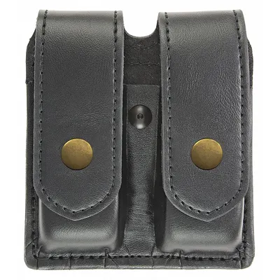 HEROS PRIDE Magazine Pouch: Black, Synthetic Leather, Plain, 5 1/2 in x 1 3/8 in - Duty Equipment Pouches