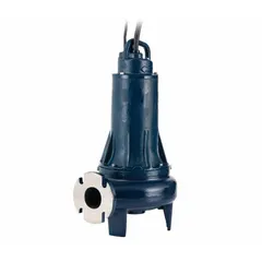 This non-clog sewage ejector pump features a cast-iron construction and ductile iron impeller for handling wastewater and solids in commercial or industrial sump applications. It operates on three-phase power at 200 to 230V AC, delivers a maximum head of 42 ft, and has a horizontal discharge orientation. Switch is not included.