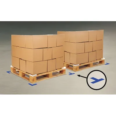 MIGHTY LINE Floor Marking Tape: T, Solid, Blue, No Legend, 2 in x 6 in, 55 mil Tape Thick - T-Shaped Floor Marking Tape