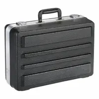 PLATT Tool Case: 14 1/4 in W 7 in D 7 in H, Plastic, Black, Hinged Lid, Keyed, 1 Compartments (MPN 600T-CB)