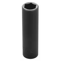 PROTO Impact Socket: 3/8 in Drive Size, SAE, 1/2 in Socket Size, 6-Point, Deep, 1 3/4 in Overall Lg (MPN J7716HT)