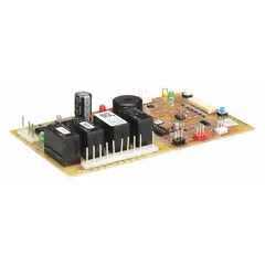 This control board is a replacement component for HOSHIZAKI ice machines. It manages the machine's operational cycles, including freeze and harvest phases, to maintain consistent ice production. Used when the original control board fails, it restores proper machine function.