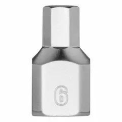 This hex bit socket features a 1/4 in drive size and a 6 mm hex tip for driving hex-head fasteners. With a fixed insert design and 51/64 in overall length, it is suited for use with power tools and hand drivers in assembly, maintenance, and repair tasks.