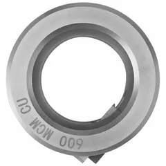 This copper stripping bushing is designed for use with the DEWALT DCE151 XR tool. It accommodates THHN/XHHW copper wire up to 600 MCM maximum. The single-piece accessory is intended for stripping large-gauge copper conductors in preparation for termination or splicing.