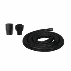 This DAYTON crush-resistant vacuum hose is made of plastic in black color. It has a 1-1/4 inch diameter and 8 foot length. Suitable for use with industrial vacuum systems for dust collection, debris removal, and material handling in workshops and factories.