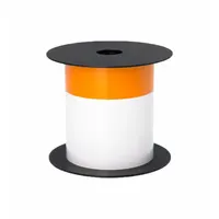 Pre-Cut Label Stock Roll: Orange Header, 4 in, Vinyl, Orange/White, Indoor/Outdoor (MPN BMSLT406AFC125)