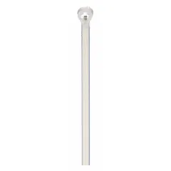 Natural nylon cable tie for indoor bundling and securing wires and cables. 14-inch nominal length with 4-inch maximum bundle diameter and 0.1-inch width. Pack of 1,000. Not for outdoor use.