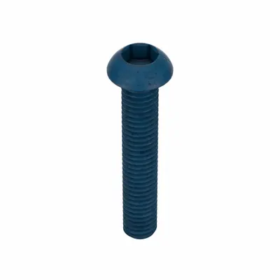 METRIC BLUE Socket Head Cap Screw: M6x1.00 Thread Size, 35 mm Lg, Button, Blue Phosphate - Button Head Socket Cap Screws
