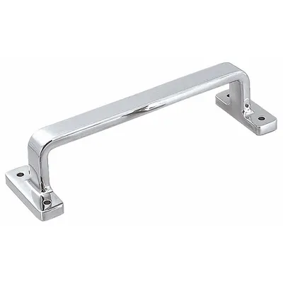 SUGATSUNE Pull Handle: Unthreaded Holes, Stainless Steel, Silver, M6 Screw Size - Standard Pull Handles
