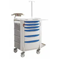 METRO Medical Procedure Cart: Polyethylene, (2) Swivel/(2) Swivel with Brake, Taupe, White (MPN FLCRP4)