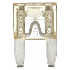 Fast-acting fuse rated 25 A at 32 V DC with standard profile. Features blown-fuse indicator for quick identification without removal. Suitable for overcurrent protection in automotive electrical circuits. Supplied as a 2-pack.
