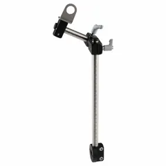 Sensor mounting kit with two stainless steel tubes (300 mm and 100 mm) both with scales, and a bracket clamp with M12 hole size. Used for positioning and adjusting sensors in industrial automation and machine safety applications.