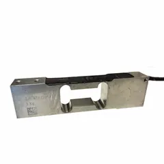 Single point load cell with 165 lbf capacity, IP66 rating, and 1/4"-20 coarse thread. Overall dimensions: 1.5 in height, 5.9 in length, 1.6 in width. Designed for direct mounting in weighing platforms for industrial scales, packaging machinery, and process weighing.