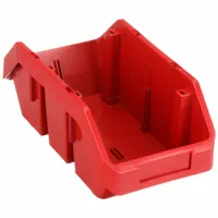QUANTUM STORAGE SYSTEMS Cross-Stacking Bin: 6 5/8 in x 12 1/2 in x 5 in, Red, Label Holder Included (MPN QP1265RD)