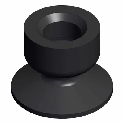 SMC Pad Unit: Flat, w/o Adapter, 3.5 mm Pad Dia, Silicone, Black, 40, 3 mm Pad Ht - Flat Type Automotive & Industrial Vacuum Pads