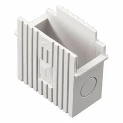 Mounting adapter for securing enclosures or components in industrial control panels and HVACR systems. Provides a stable interface for installing switches, thermostats, or other controls, ensuring proper alignment and vibration resistance.