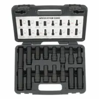 STEELMAN Lug Locking Master Key Set: 13/16 in, 7/8 in Drive Size, 16 Pieces, Black Oxide (MPN 78537)