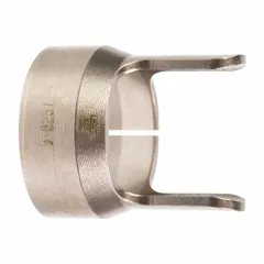 This standoff plasma cutting guide is designed for drag cutting with SL100/SL60 Series torches. It maintains a consistent standoff distance between the torch and workpiece, improving cut quality and extending consumable life. Suitable for manual or mechanized plasma cutting applications where consistent torch height is required.