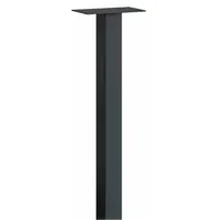 This black powder-coated aluminum post is designed for in-ground mounting of standard residential mailboxes. It measures 60 inches high by 3 1/2 inches wide by 3 1/2 inches deep and includes mounting hardware for installation