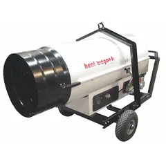 Direct-fired portable gas heater with 250,000 BtuH heating capacity. Includes power failure indicator. Overall dimensions 36 in x 31 in x 45 in. Used for tent heating, structure drying, coating curing, and warming large temporary enclosures on construction and restoration sites.