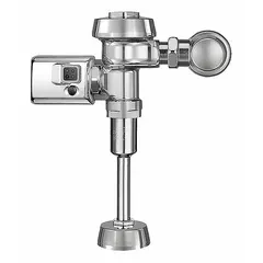 This SLOAN automatic flush valve is designed for urinal applications in commercial restrooms. It is an exposed, top-spud model with an 11-1/2-inch rough-in, operating on battery power for sensor-activated flushing at 1 gpf. Suitable for retrofit or new installations in offices, schools, and public facilities.