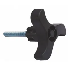 Adjustment knob for manual control in HVACR systems. Used to set or fine-tune airflow, temperature, or pressure settings on bases, housings, and mounting kits. Provides precise tactile adjustment for commercial and industrial heating, ventilation, air conditioning, and refrigeration equipment.