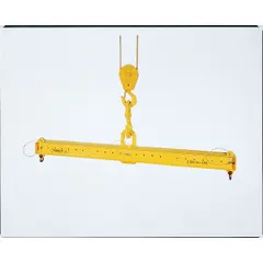 This adjustable steel lifting beam from CALDWELL has a working load limit of 2,500 lb and an overall length of 72 inches. It is used for stable overhead lifting of unbalanced or oversized loads in industrial settings such as manufacturing, warehousing, and construction. The adjustable configuration helps reduce load swing during crane operations.