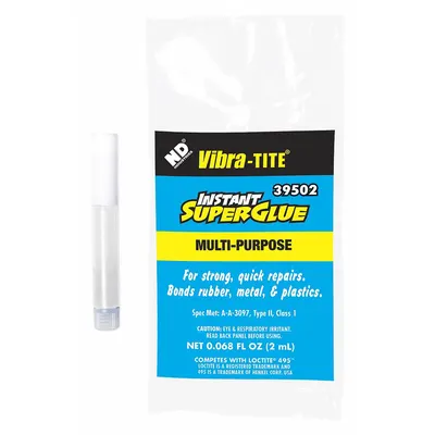 VIBRA-TITE Instant Adhesive: 395, Gen Purpose, 0.06 fl oz, Tube, Clear, Thin Liquid - General Purpose Instant Adhesives