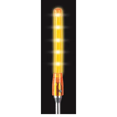 CHECKERS Warning Whip Light: LED, Solid, 2.4 to 12 W, Amber, 1 in Ht, 6 in Wd (MPN FSLED12-6-A) - Fleet and Vehicle Maintenance
