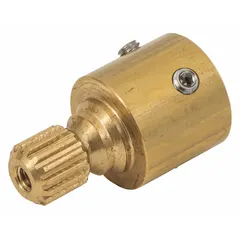 Stem extension replacement part for mixing valves, compatible with SV16 series. Includes two hex screws. Used in temperature control applications within 85°F to 115°F range.