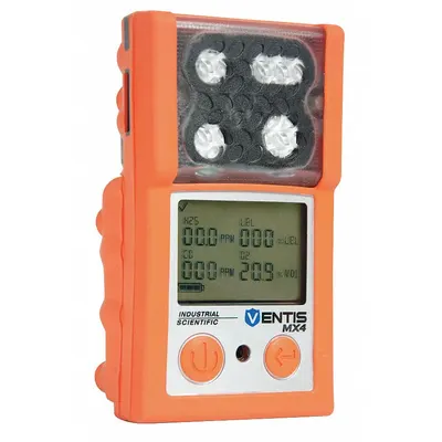 INDUSTRIAL SCIENTIFIC Ventis MX4 Multi-Gas Detector, Oxygen, Orange, Lithium Ion - Multi-Gas Detectors