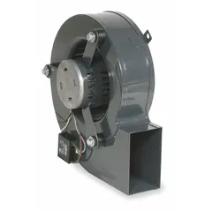 Direct-drive blower with open motor housing, rated 207 cfm at 1/20 hp, 115V AC, 1 phase. CCW rotation. Suitable as an OEM replacement in HVAC and ventilation equipment for small exhaust or supply air applications.
