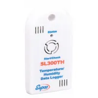 SUPCO Mini Data Logger: 0%to 99% Relative Humidity Measured, -40°F to 160°F, -40°C to 70°C, SL300TH