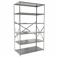 HALLOWELL Metal Shelving: Standalone, Medium-Duty, 48 in x 24 in, 84 in Overall Ht, 6 Shelves (MPN F5711-24HG)