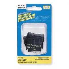 The MR11MSP is a single-pole single-throw (SPST) rocker switch with two positions (On/Off). It is designed for panel mounting in applications such as boats, equipment enclosures, and control stations where reliable on/off control is required.